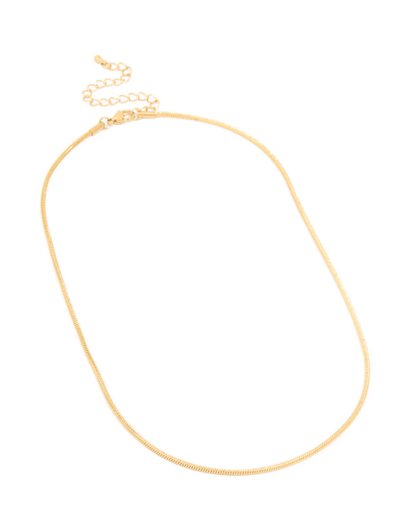 Waterproof Gold Plated Stainless Steel Snake Short Necklace