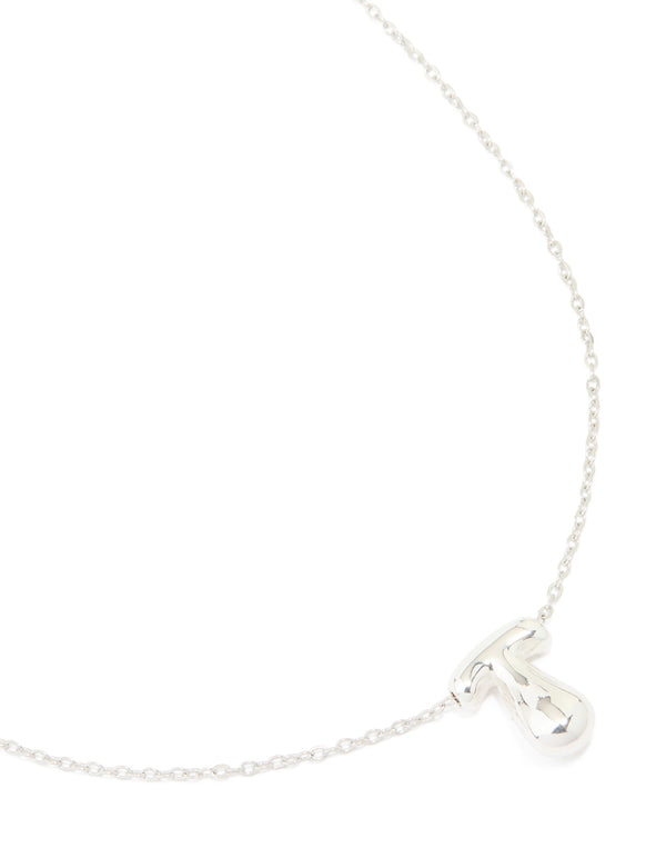 Waterproof Stainless Steel Large Bubble Letter T Necklace
