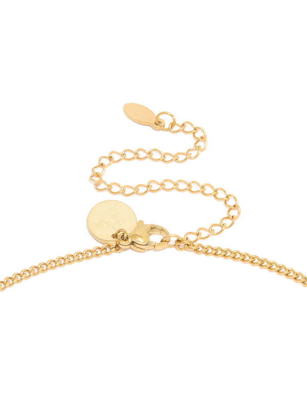 Waterproof Gold Plated Stainless Steel Sagittarius Circle Zodiac Sign Necklace