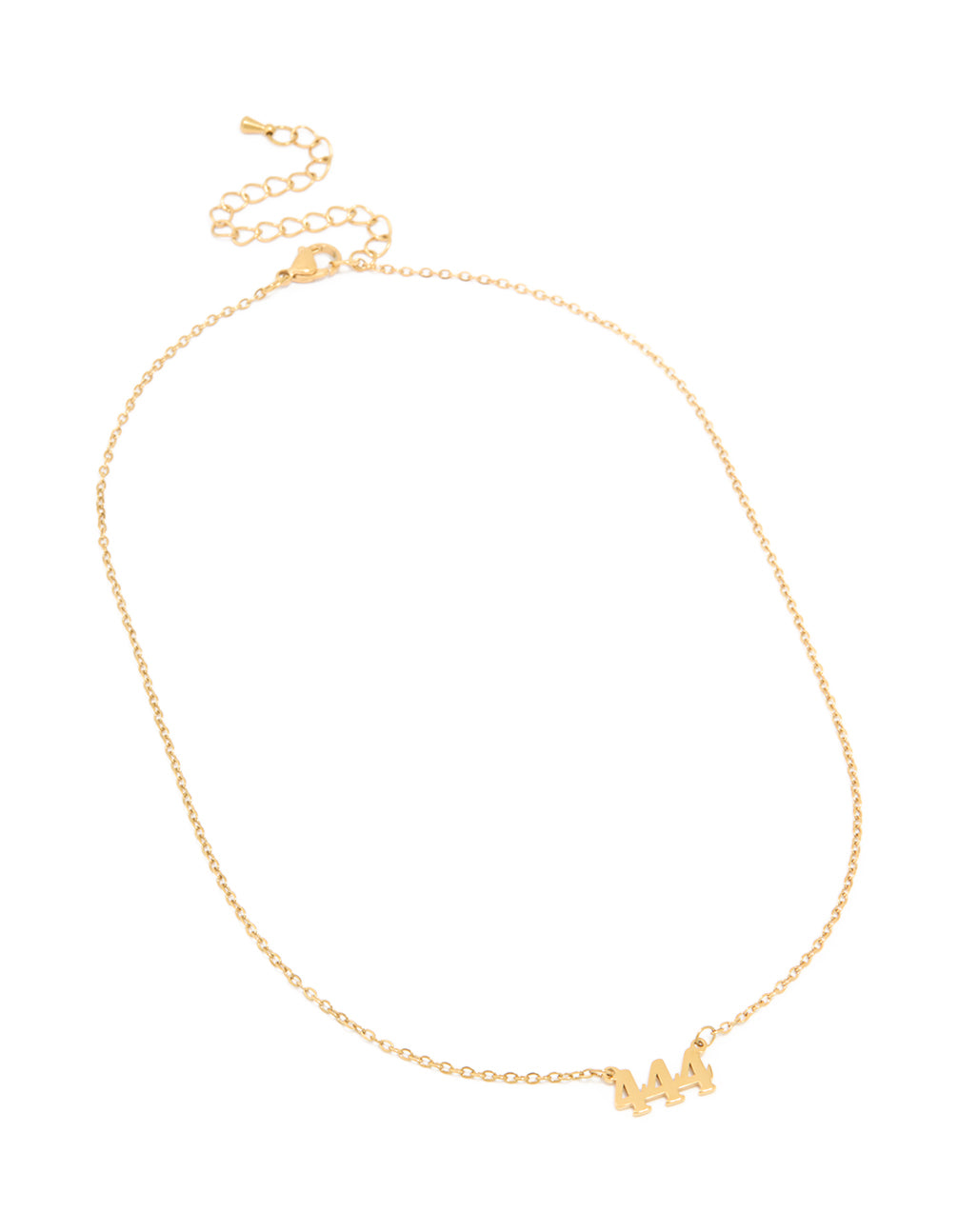 Waterproof Gold Plated Stainless Steel Angel Number 444 Necklace