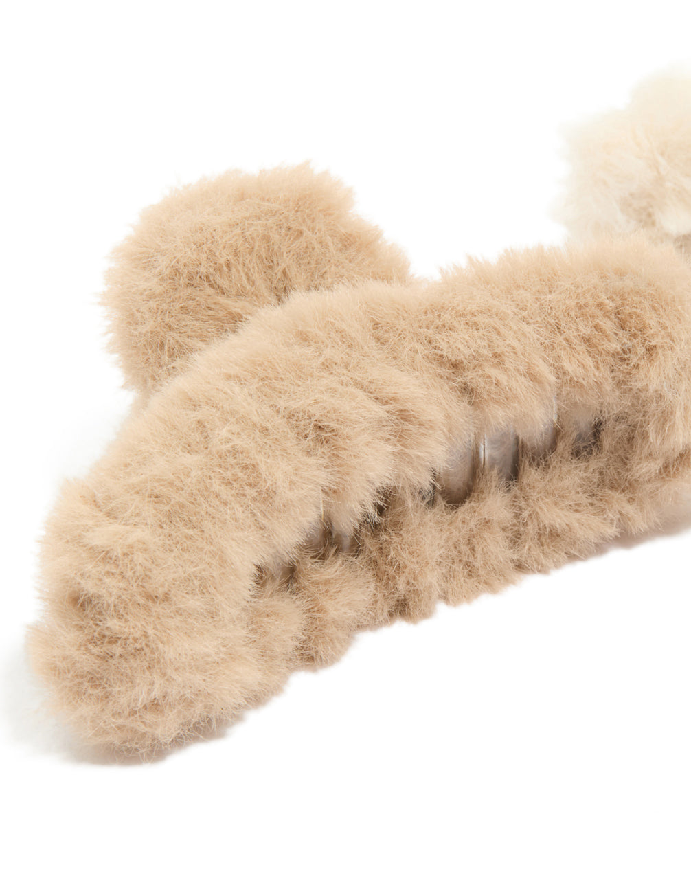 Brown & Cream Faux Fur Small Claw Clips 2-Pack