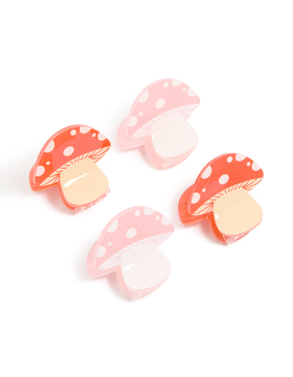 Red & Pink Mushroom Novelty Claw Clips 4-Pack