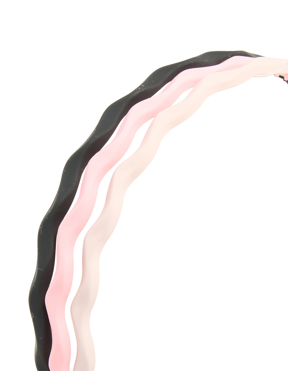 Black & Pink Wavy Basic Headbands 3-Pack