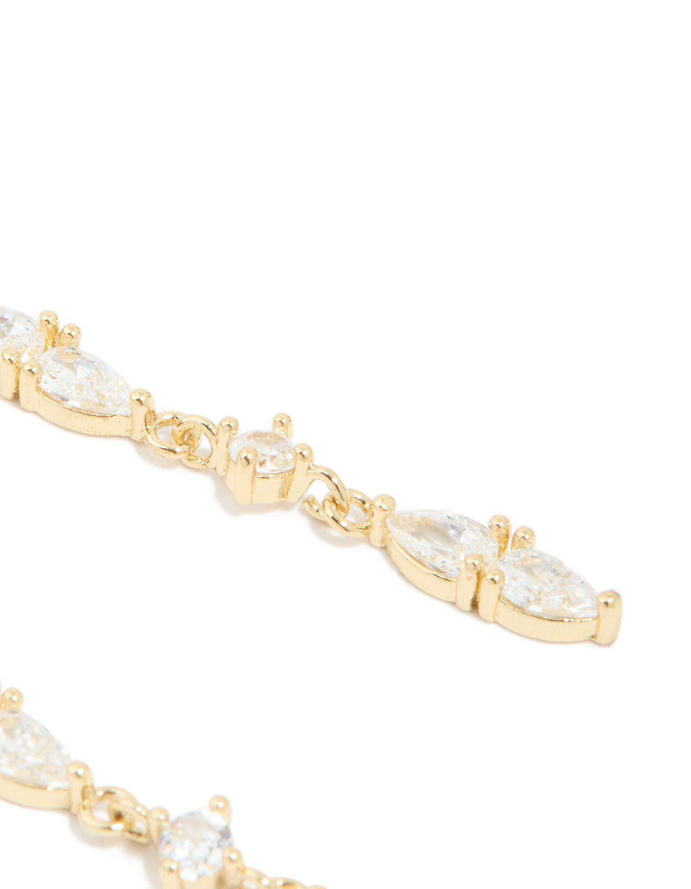 Gold Plated Thin Cubic Zirconia Razzle Drop Earrings