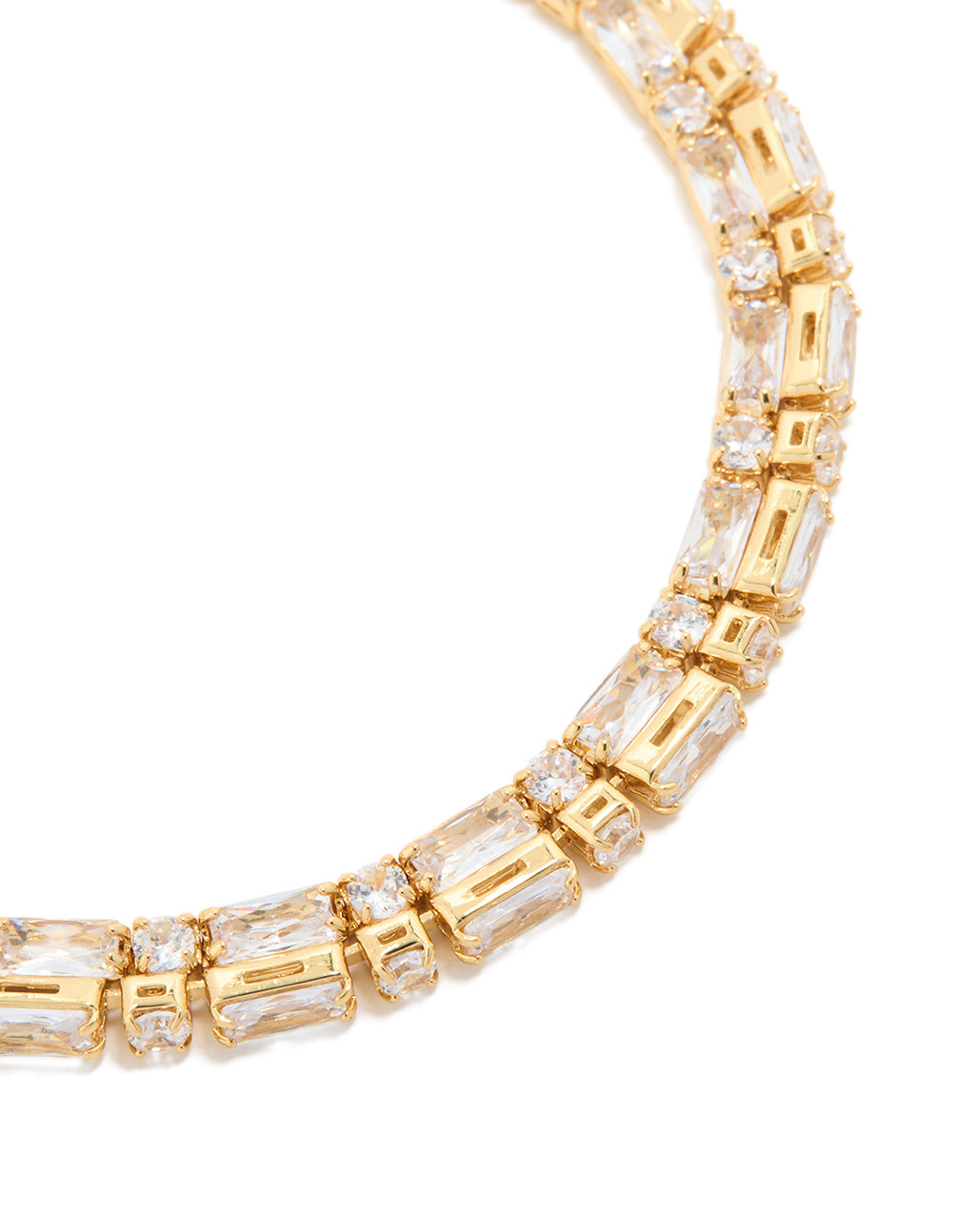 Gold Plated Cubic Zirconia Layered Bracelet