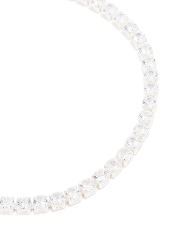 Silver Plated Cubic Zirconia Timeless Tennis Bracelet