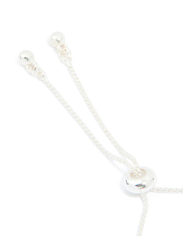 Silver Plated 13-Cubic Zirconia Statement Toggle Bracelet