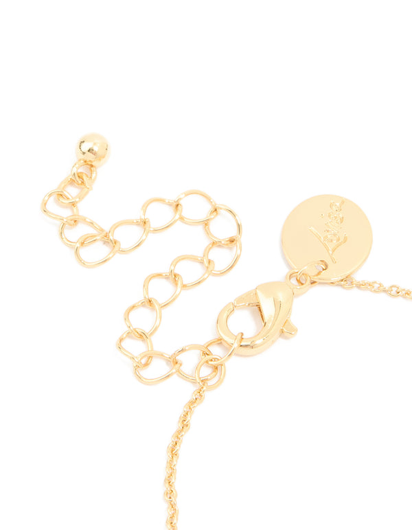 Gold Plated Cubic Zirconia Linked Circle Bracelet