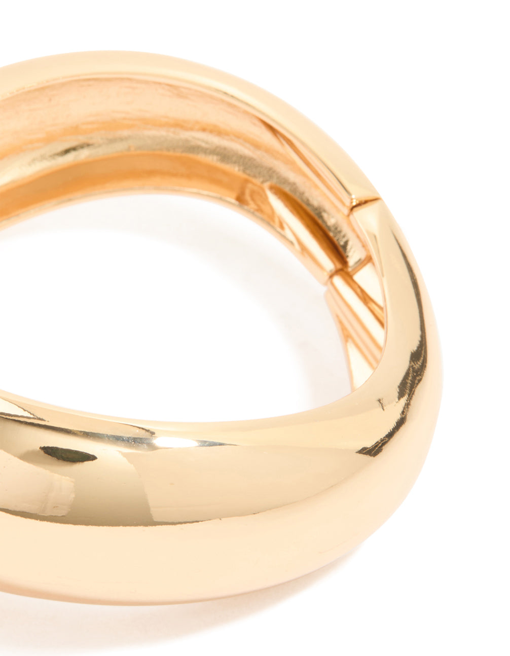 Gold Chunky Wave Hinged Bangle