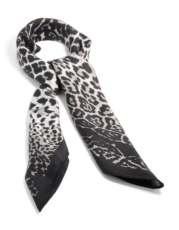 Monochrome Leopard Fabric Scarf