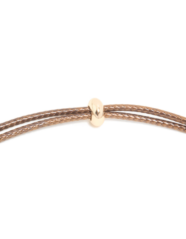 Brown Acrylic Open Molten Pendant Cord Necklace