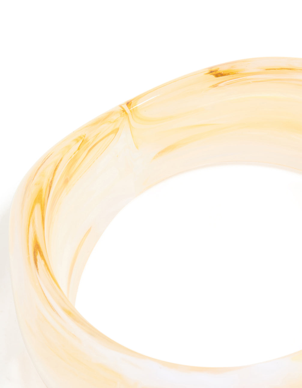 Cream Marbled Acrylic Statement Bangle