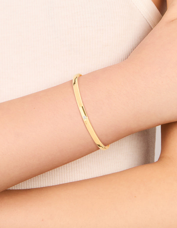 Waterproof Gold Plated Stainless Steel Smooth Open Wrist Cuff