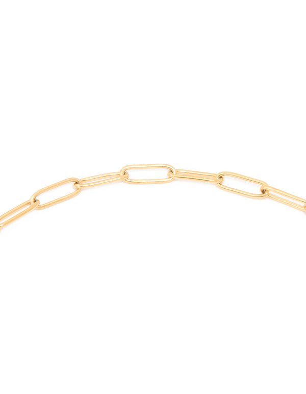 Waterproof Gold Plated Stainless Steel Fine Link Dainty Clasp Necklace