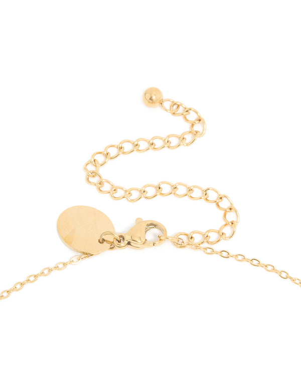 Waterproof Gold Plated Stainless Steel October Birth Flower Marigold Necklace