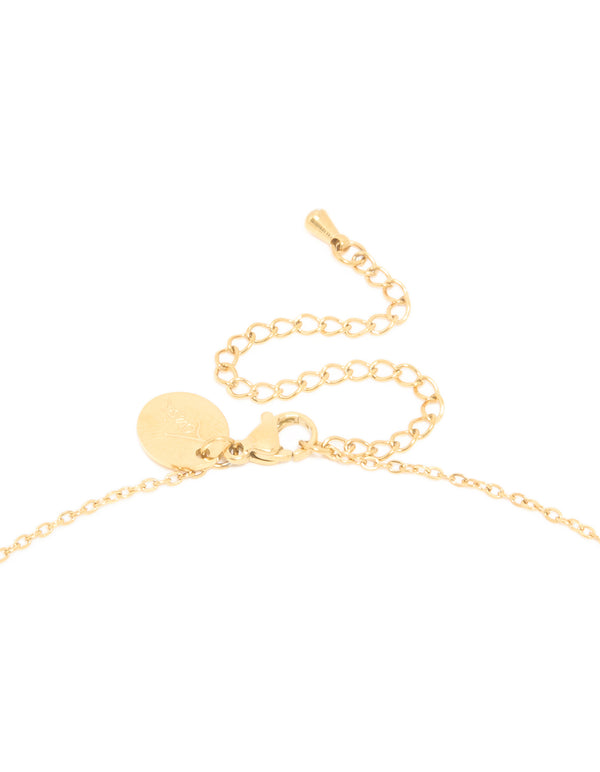 Waterproof Gold Plated Stainless Steel Letter B Dainty Pendant Necklace