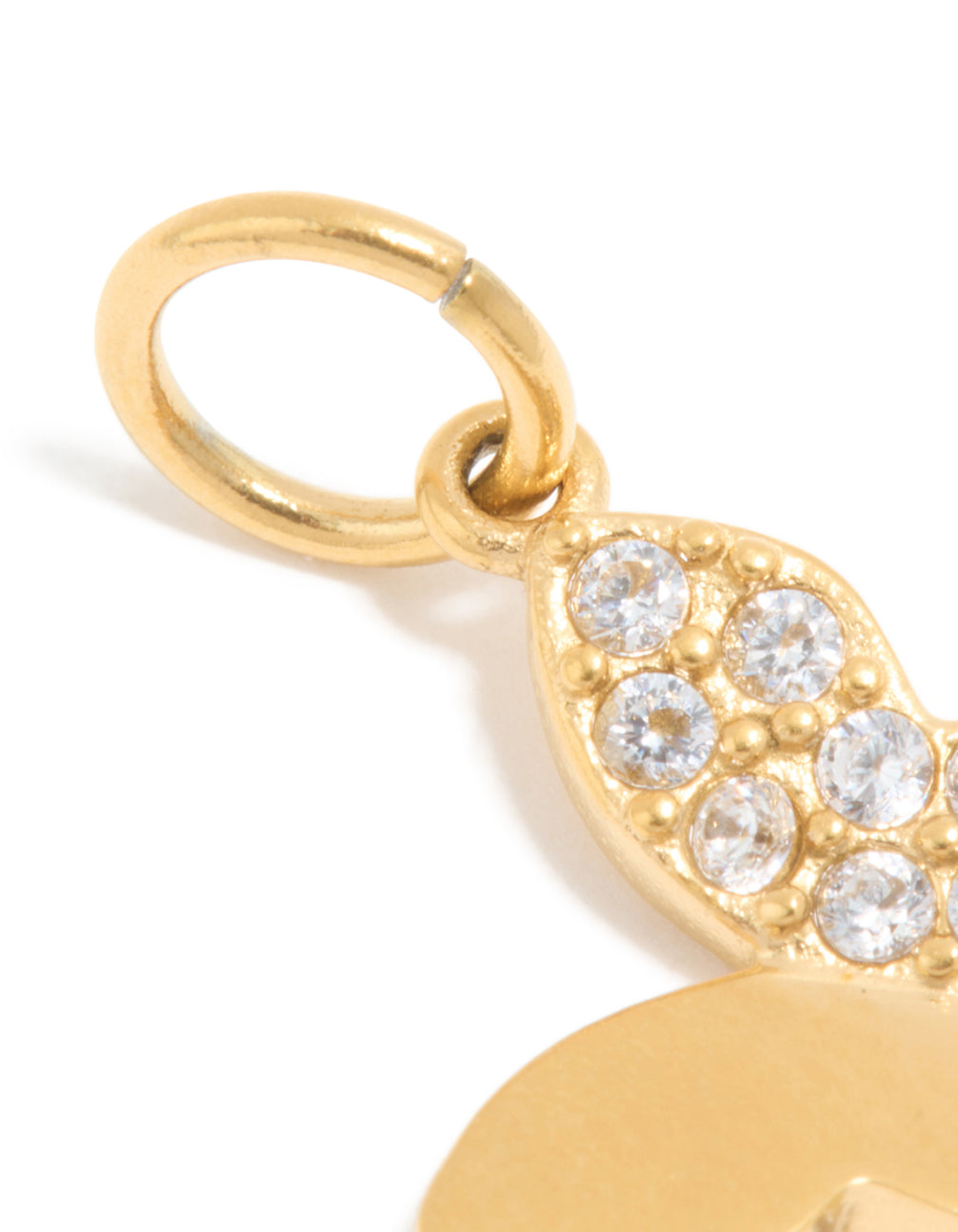 Waterproof Gold Plated Stainless Steel Cubic Zirconia Butterfly Charm
