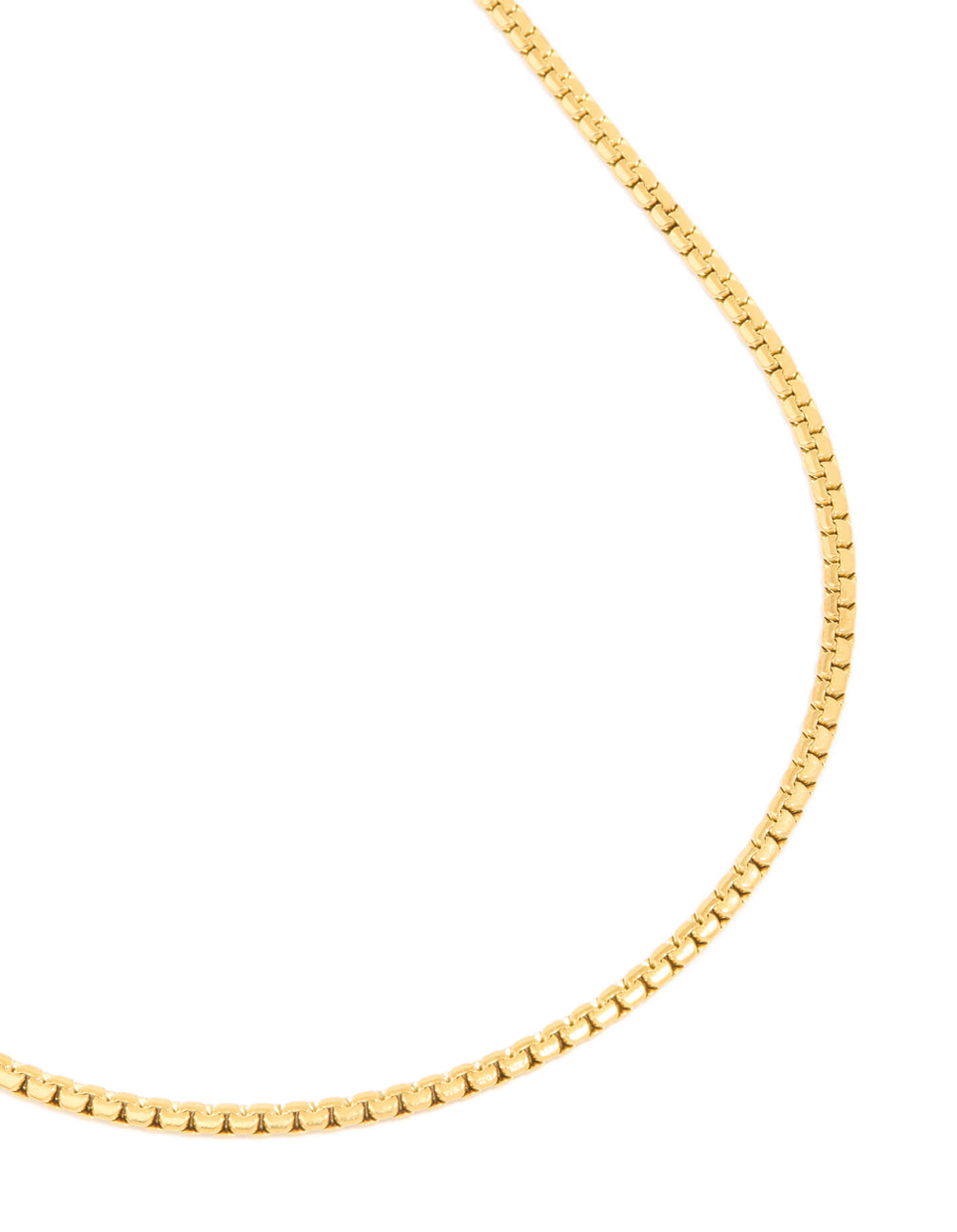 Beautifully crafted waterproof thick snake chain necklace in gold plated stainless steel with statement styling close up view