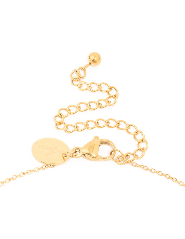 Waterproof Gold Plated Stainless Steel Looped Pendant Necklace