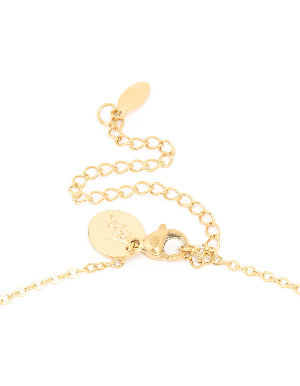 Waterproof Gold Plated Stainless Steel Cross & Mary Pendant Necklace