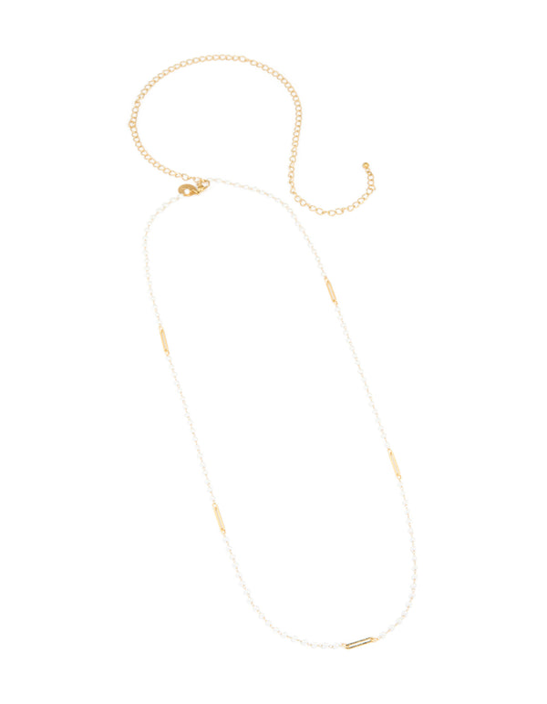 Waterproof Gold Plated Stainless Steel Pearl Waist Chain