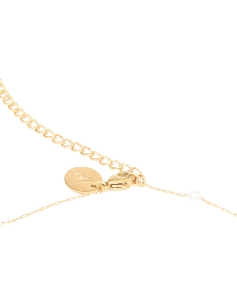 Waterproof Gold Plated Stainless Steel Pearl Detail Waist Chain