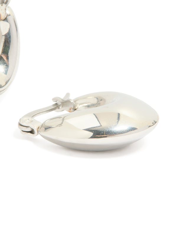 Waterproof Stainless Steel Bubble Half Hoop Earrings