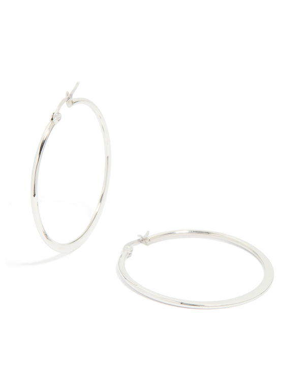 Waterproof Stainless Steel Thin Hoop Earrings
