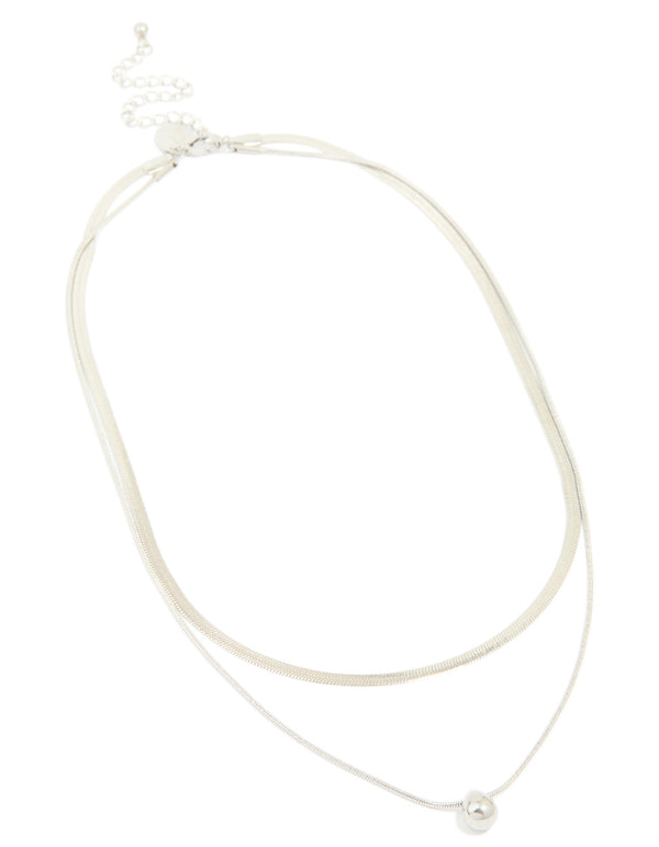Waterproof Stainless Steel Chain & Pebble Layered Necklace