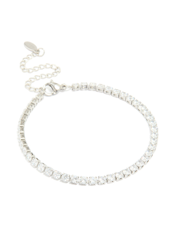 Waterproof Stainless Steel Cubic Zirconia Tennis Bracelet