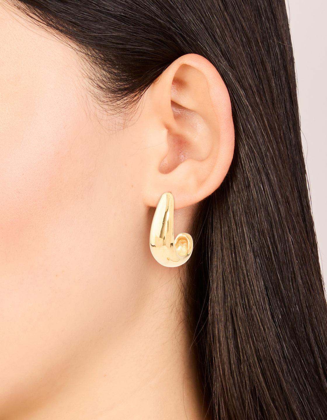 Waterproof Gold Plated Stainless Steel Banana Shape Hoop Earrings
