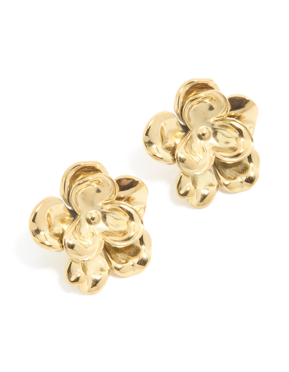 Waterproof Gold Plated Stainless Steel Mini Double Daisy Earrings