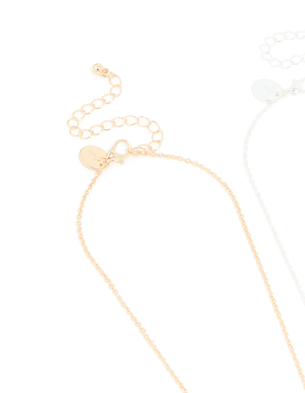 Mixed Metals Diamante Interlocking Heart Necklaces 2-Pack