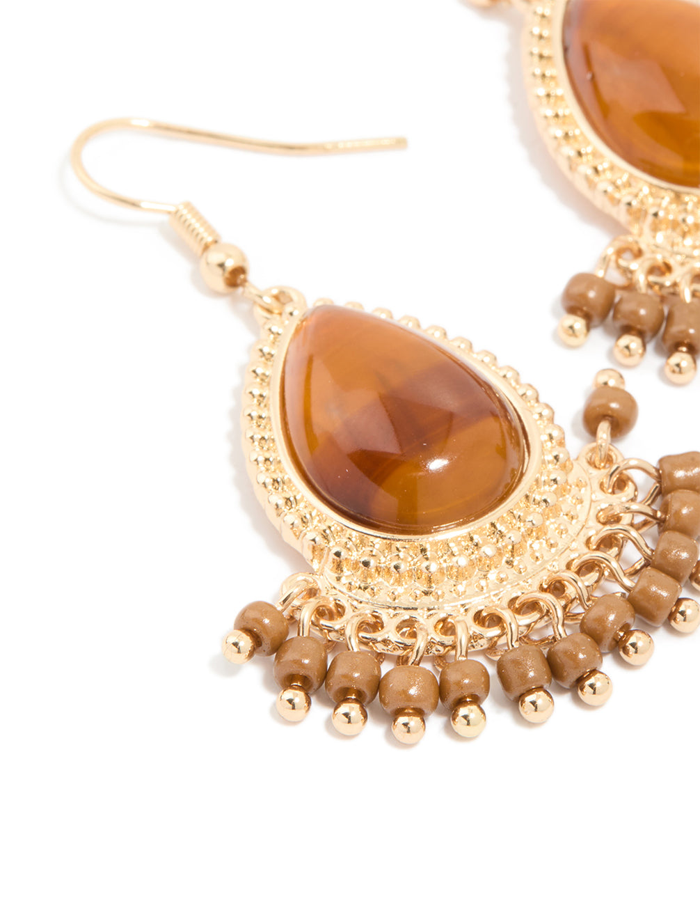 Gold Acrylic Teardrop Earrings