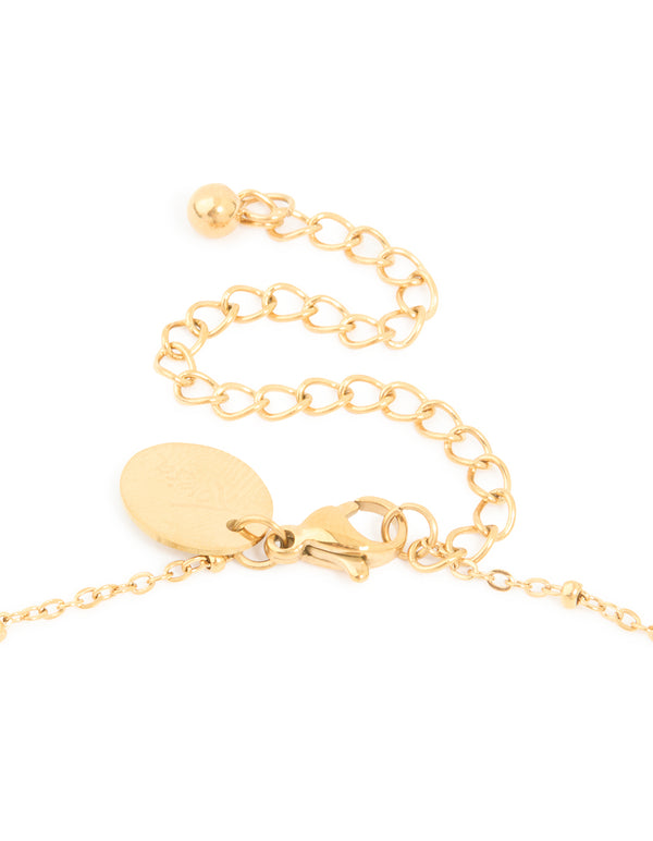 Waterproof Gold Plated Stainless Steel Mary & Cross Necklace