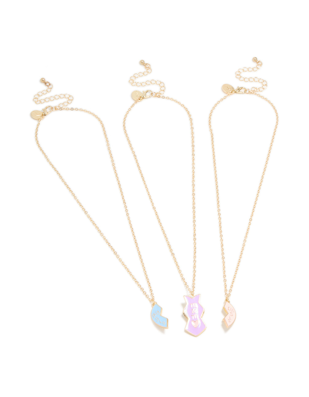 Kids Gold Mum & Sister Necklaces 3-Pack