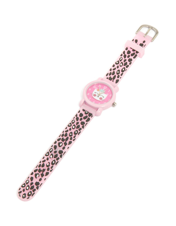 Kids Leopard Print Cat Slap Watch