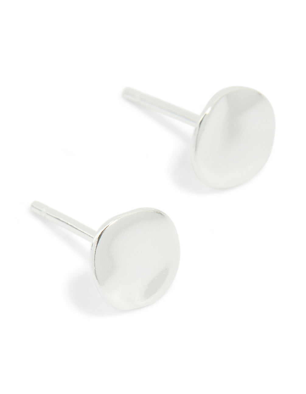 Sterling Silver Hammered Round Stud Earrings