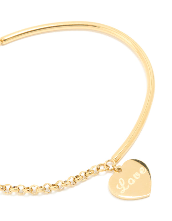 Waterproof Gold Plated Stainless Steel Love Engravable Bracelet