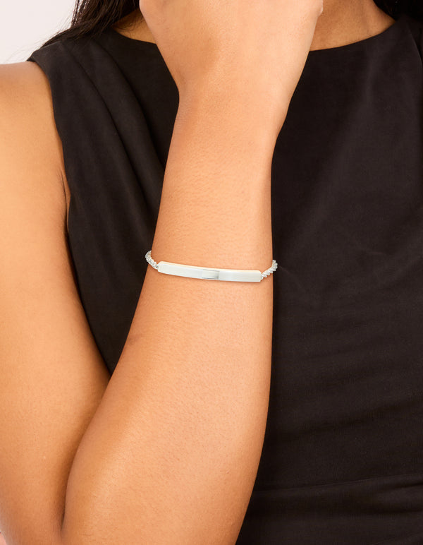 Waterproof Stainless Steel Twisted Engravable Toggle Bracelet