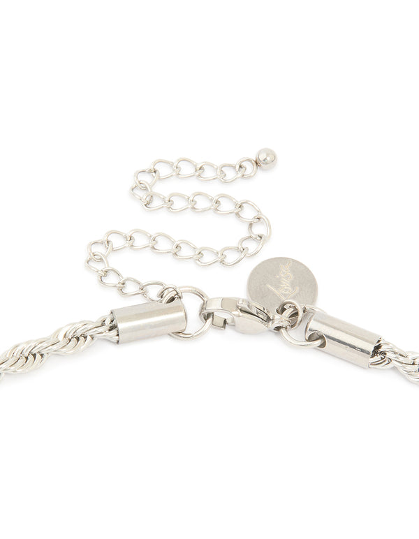 Mens Waterproof Stainless Steel Large Twist Chain Necklace