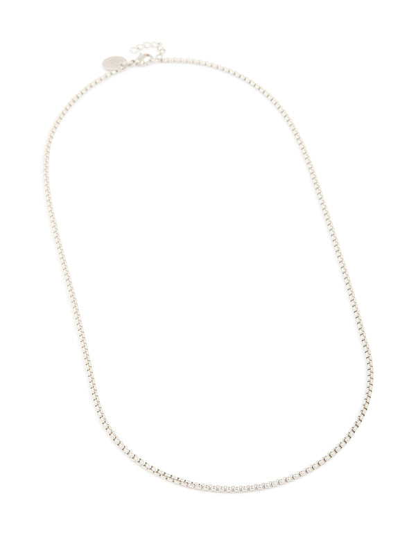 Mens Waterproof Stainless Steel Mini Box Chain Necklace