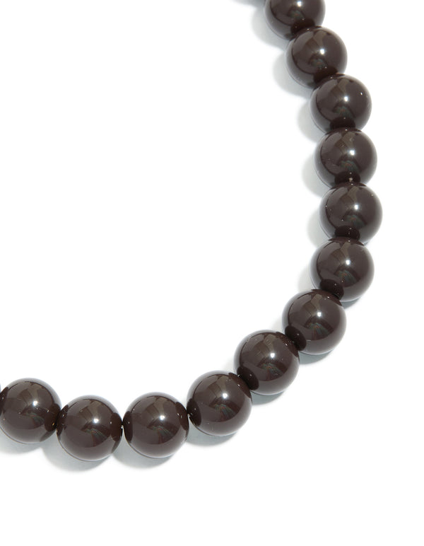 Chocolate Brown Acrylic Beaded Necklace