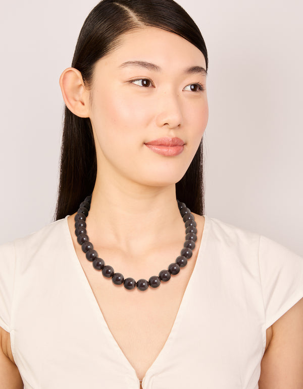 Chocolate Brown Acrylic Beaded Necklace