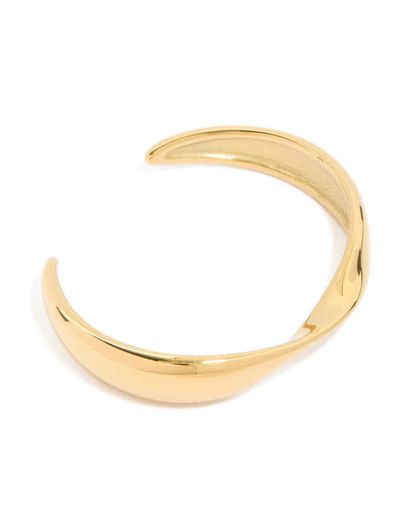 Waterproof Rose Gold Plated Stainless Steel Twisted Wrist Cuff
