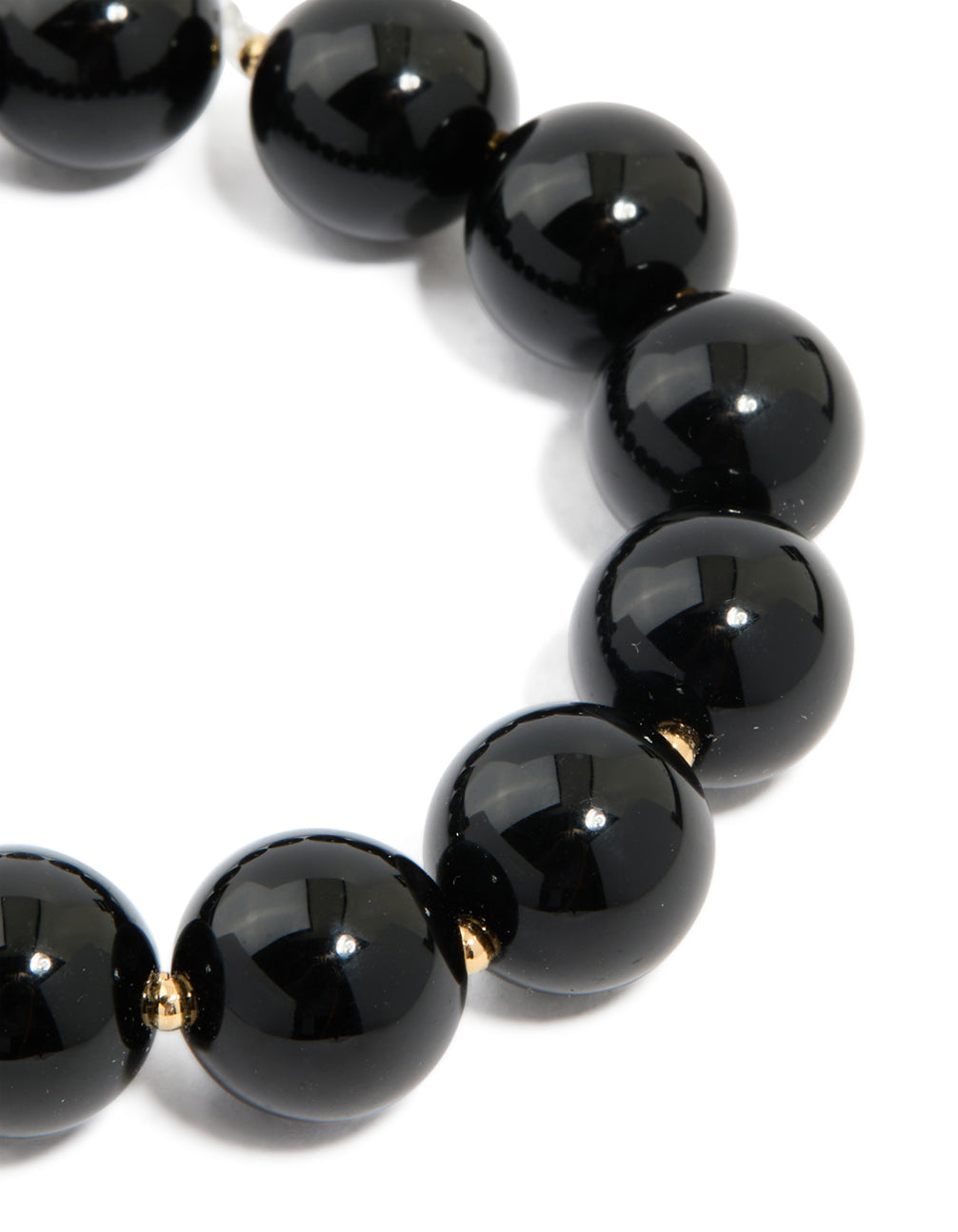 Black Acrylic Beaded Stretch Bracelet