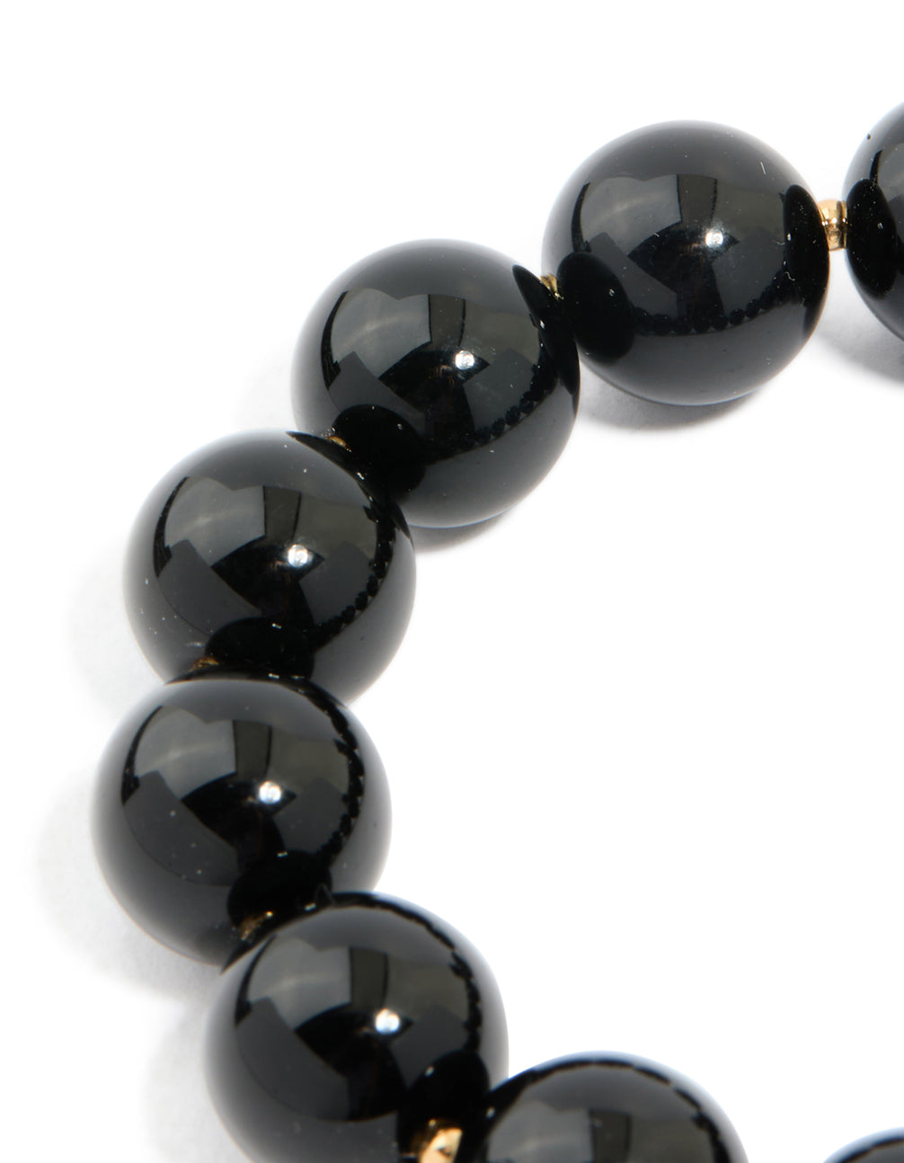 Black Acrylic Beaded Stretch Bracelet