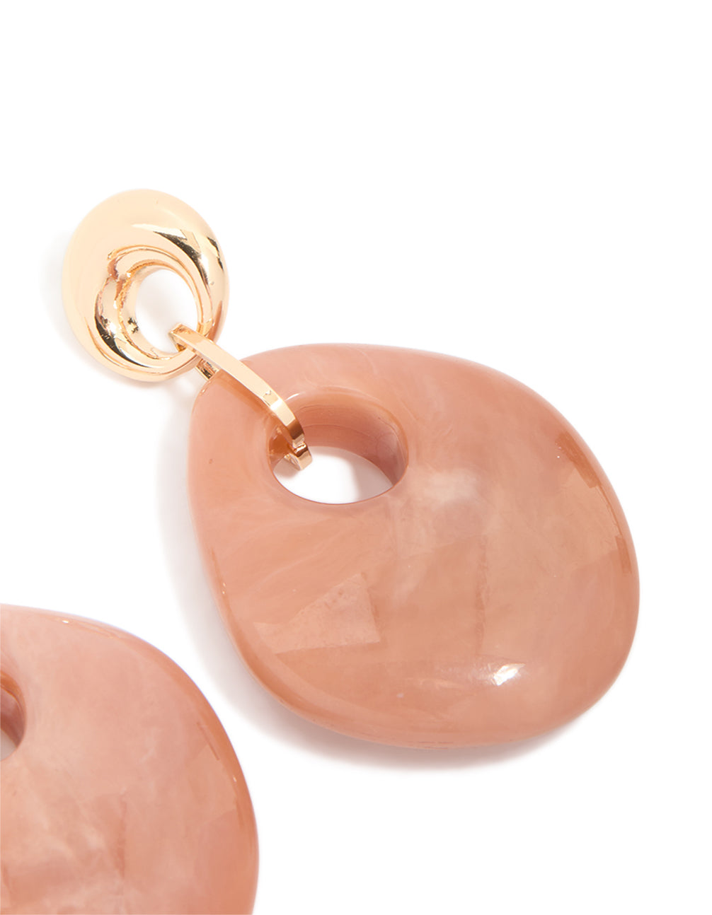 Gold & Pink Acrylic Drop Earrings