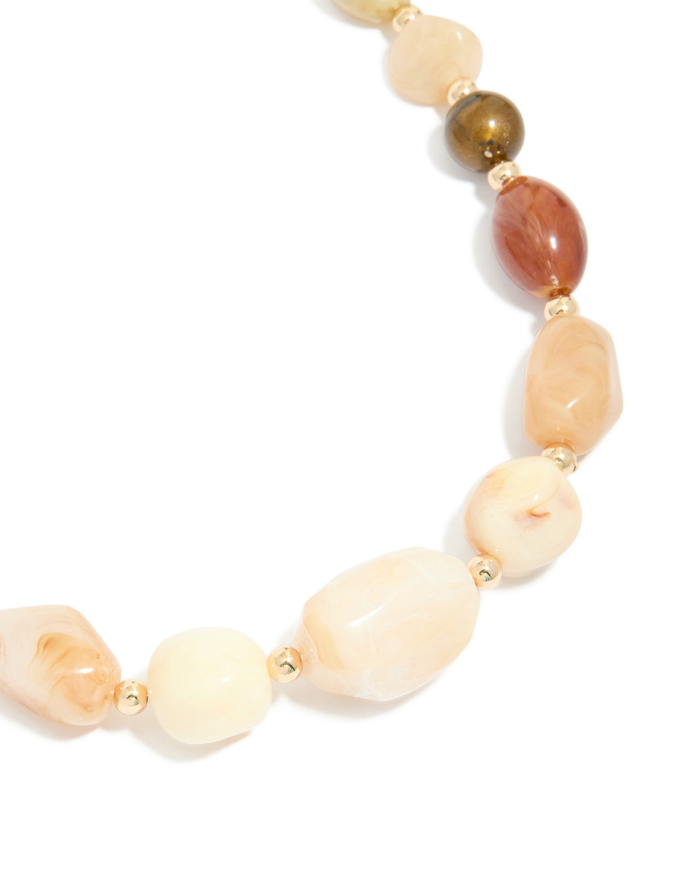 Gold Neutral Chunky Beaded Necklace