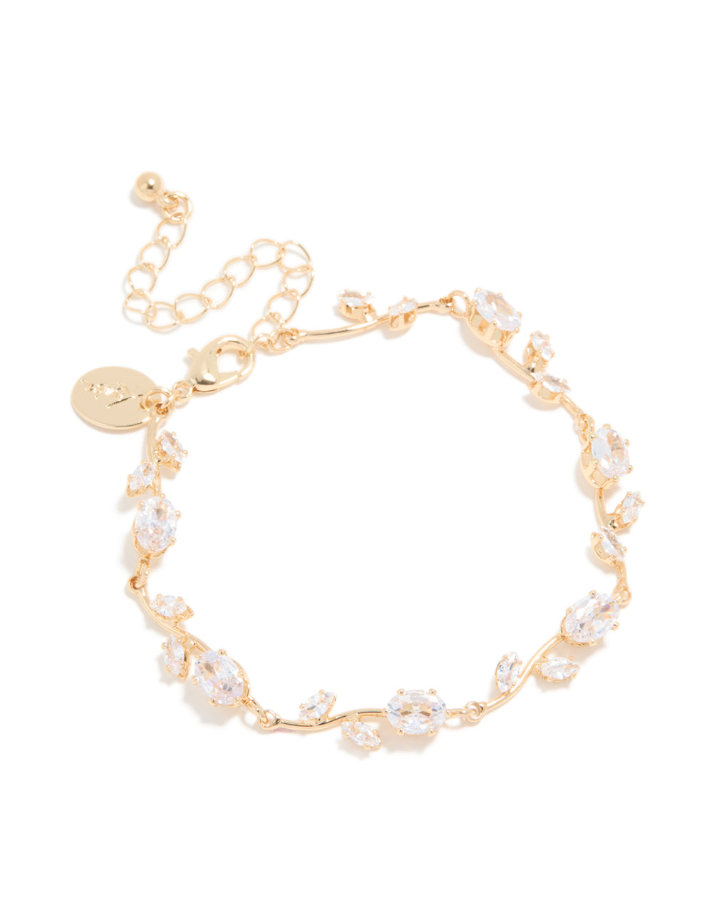 Gold Cubic Zirconia Vine Bracelet
